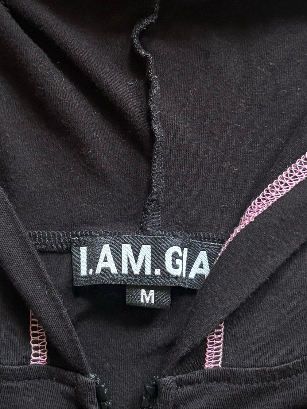 I am Gia I.Am.Gia. Tarsha jacket in black pink size M zip up hooded lace - Picture 5 of 9